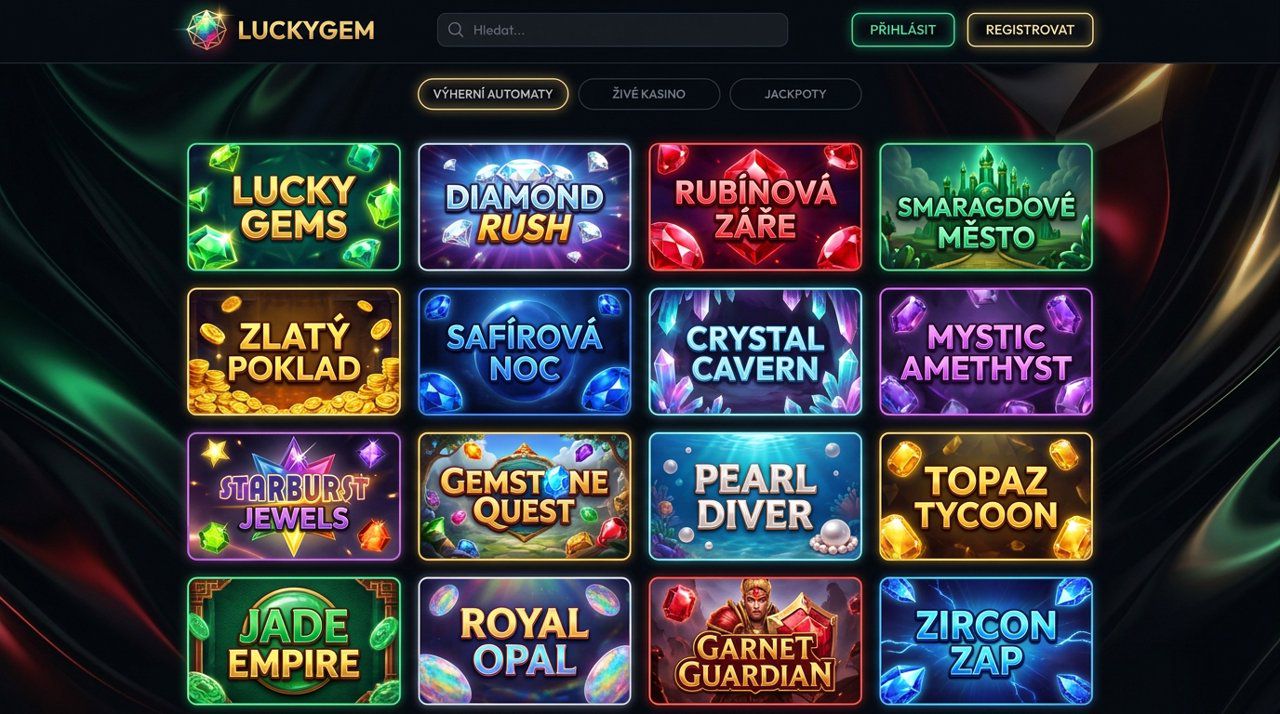 Ukázka webové stránky online kasina Luckygem
